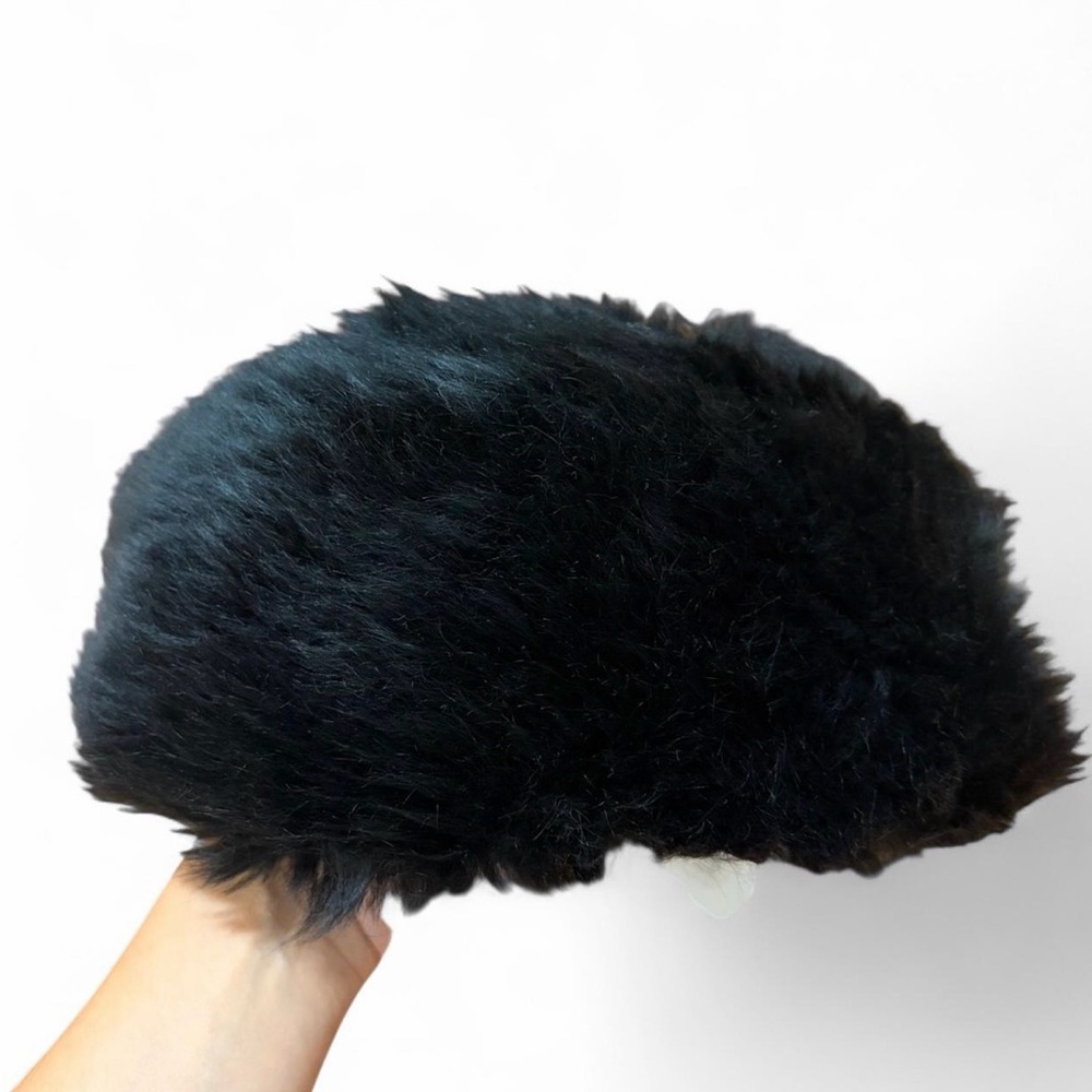 Vintage Black shearling fur hat